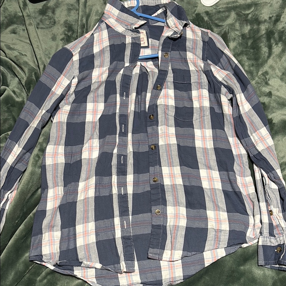Men's Blue Plaid Shirt